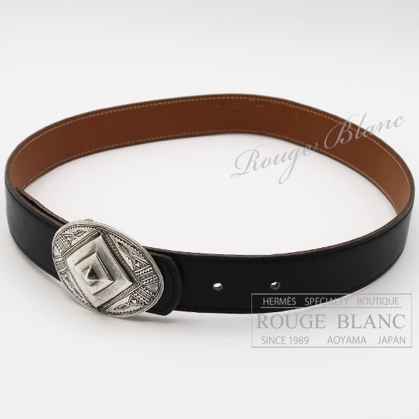 エルメス エルメス ベルト トゥアレグ ブラック×ゴールド シルバー金具